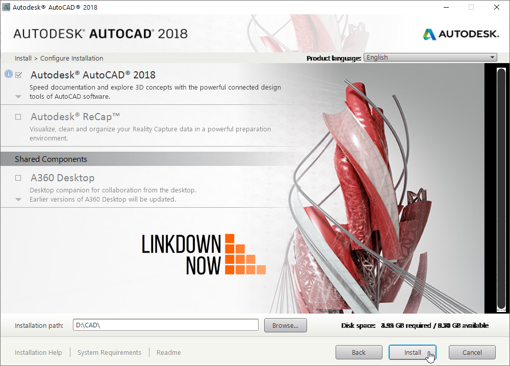 Cài đặt phần mềm AutoCAD 2018 crack