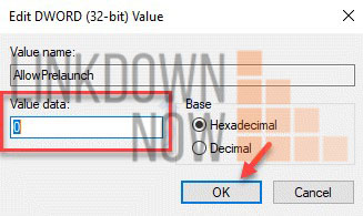 Mở cửa sổ Edit DWORD (32-bit) Value